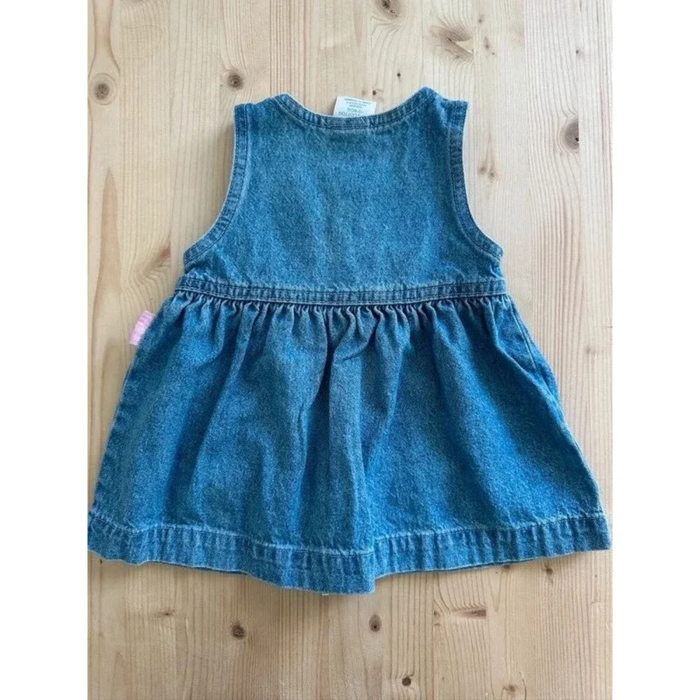 Vintage 90s denim Jean dress with buttons Cotton 12m